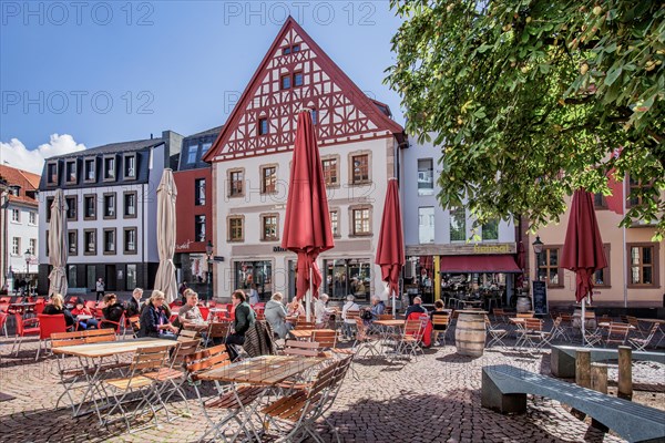 Butter market with street cafe