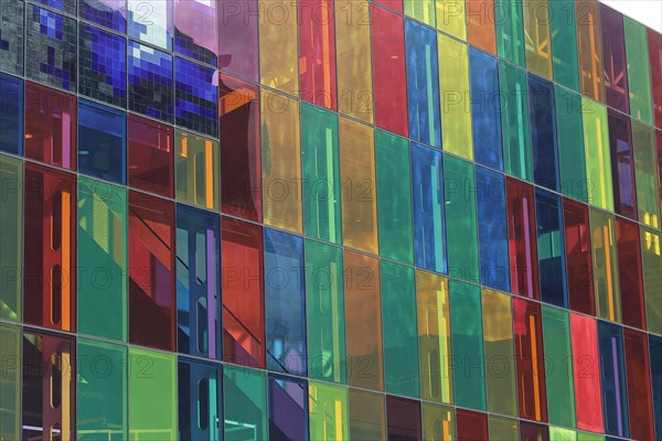 Colorful windows of the Palais des congres de Montreal