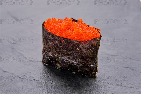 Macro photo of flying fish roe