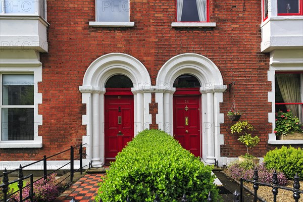 Typical terraced houses with small front garden