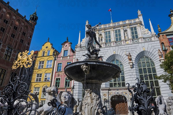 Hanseatic league houses in the pedestrian zone of Gdansk. Poland