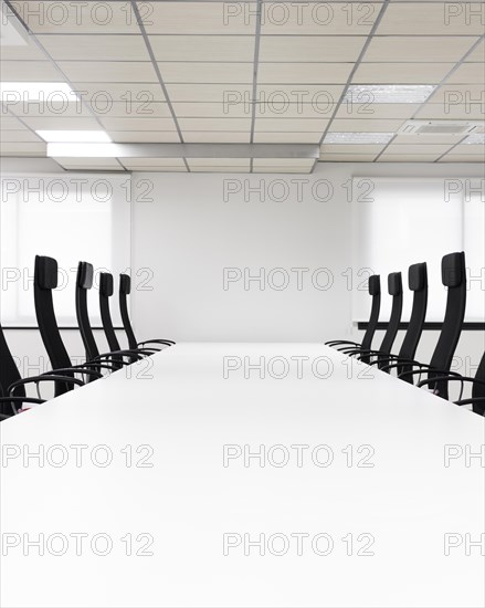 Conference room with black chairs