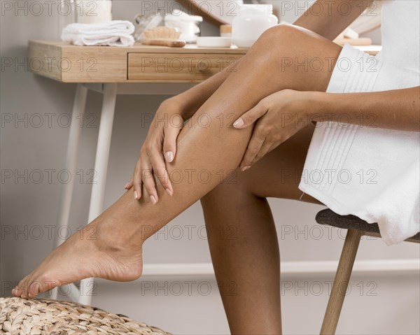 Woman s legs with cream. Resolution and high quality beautiful photo