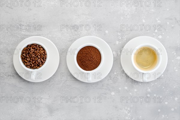 Three states of coffee