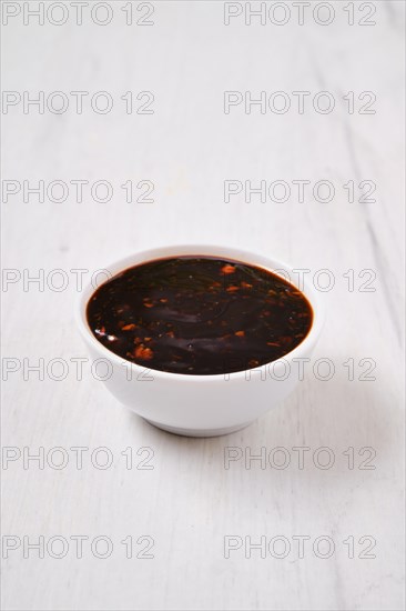 Small bowl with spicy teriyaki sauce