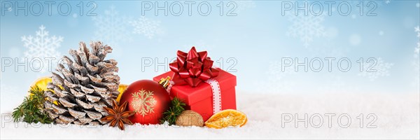 Christmas Decoration Decoration for Christmas as a Card Christmas Card Banner Panorama with Text Free Space Copyspace in Stuttgart