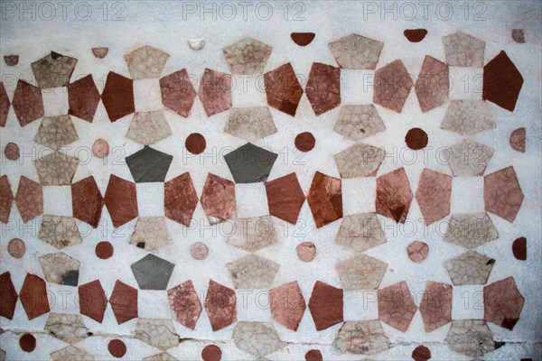 Different mosaic textures made with colorful mosaic