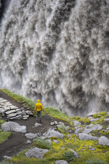 Tourist standing at a canyon