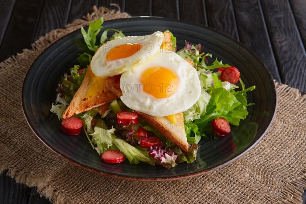 Fried eggs with toast