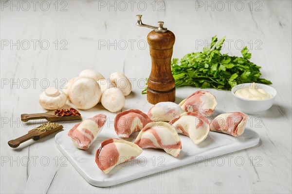 Frozen dumplings with mushrooms