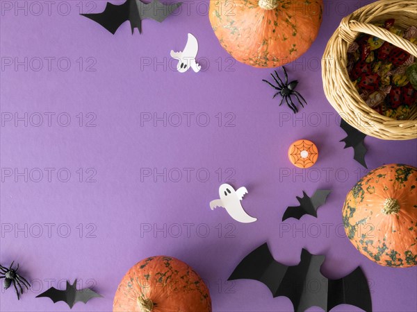 Cute halloween concept with copy space