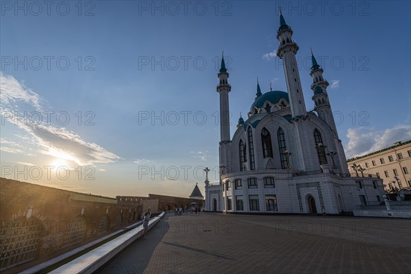 Kul Sharif Mosque in the Kremlin at sunset