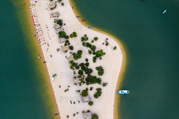 Long sandy beach in Alter do Chao along the amazon river