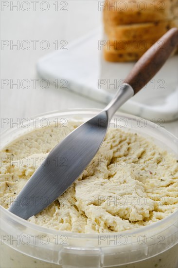 Country style cottage cheese in a pot