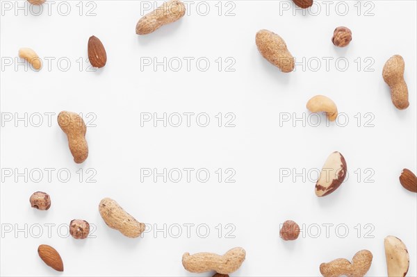Top view nuts arrangement concept 1. Resolution and high quality beautiful photo