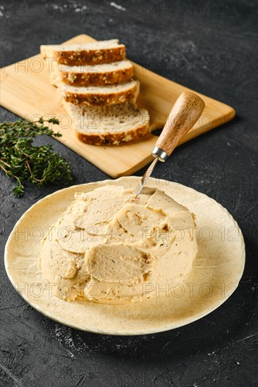 Sour curd mixed with spice and herbs for spreading