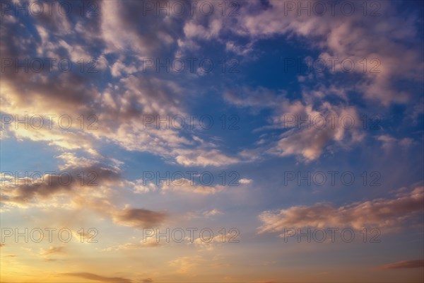 Atmospheric cloud formation at sunset