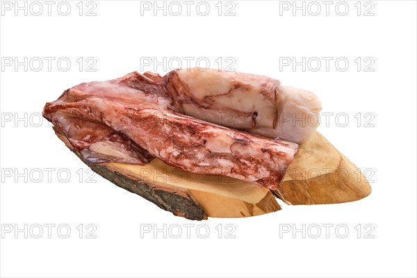 Frozen fresh octopus or squids raw isolated on white background