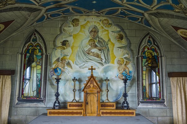 Wall paintings in the war prisoner build Italian Chapel