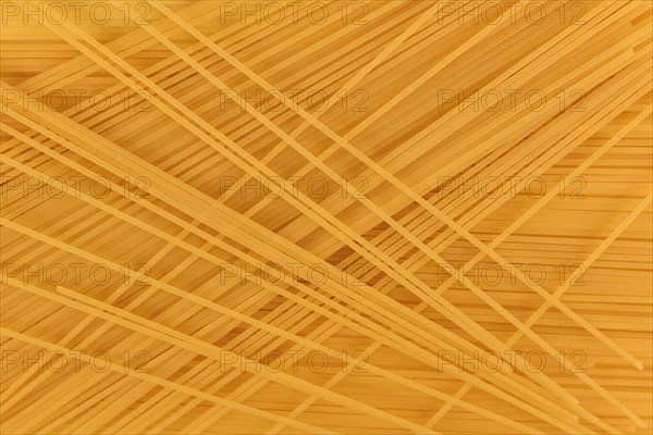 Top view of raw spaghetti pasta