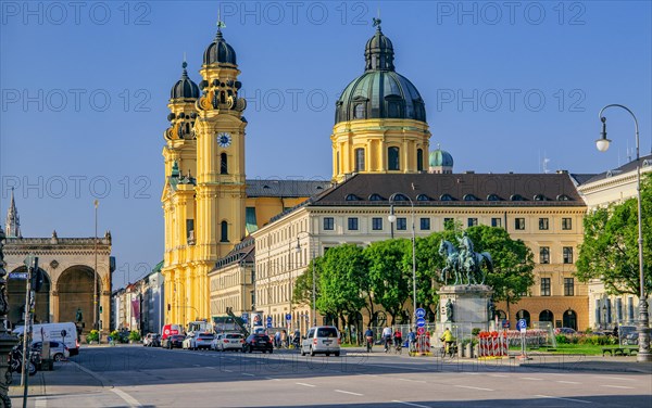 Ludwigstrasse with Feldherrnhalle and Theatine Church