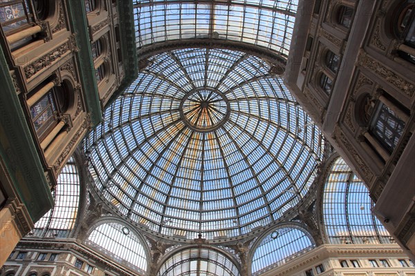 Galleria Umberto I. Shopping arcade covered by a large glass dome