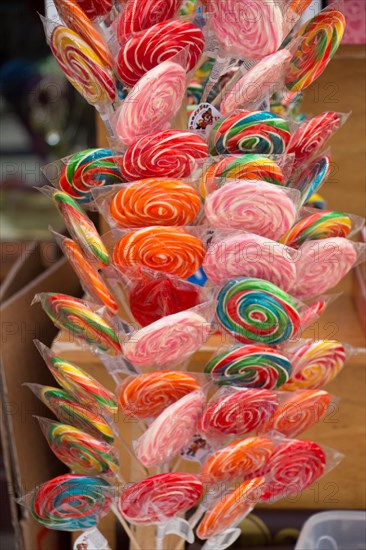 Delicious colorful swirl candy and sweets for kids