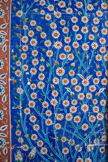 Ottoman ancient Handmade Turkish Tiles with floral patterns