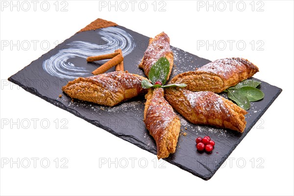 Peanut butter cookies with cranberries isolated on white