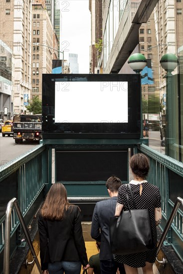 Mock up billboard metro entrance