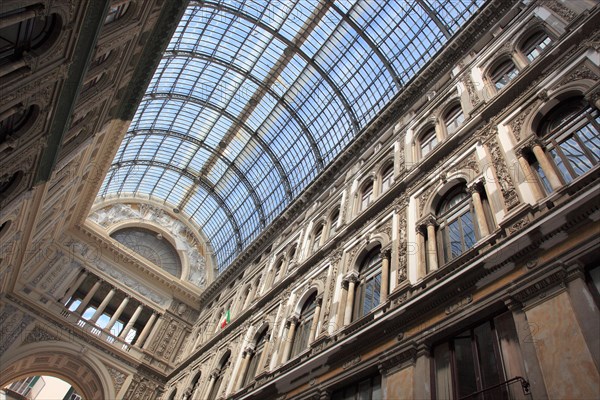 Galleria Umberto I. Shopping arcade covered by a large glass dome