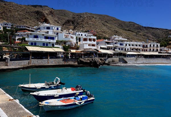 Chora Sfakion is a coastal town in the south of the island of Crete with a small harbour on the Libyan Sea