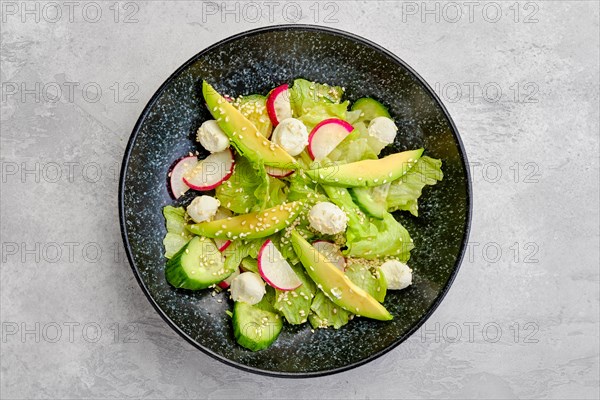 Top view of salad with lettuce