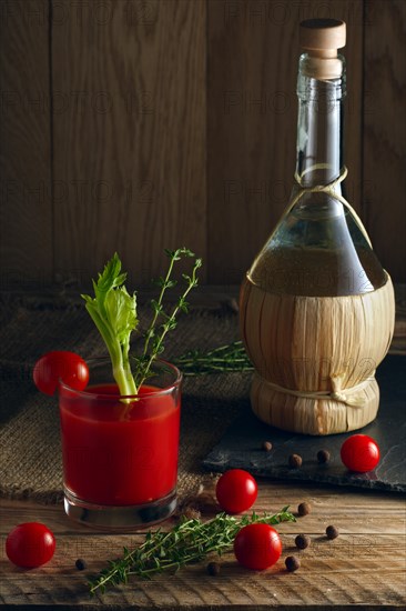 Alcoholic cocktail Bloody Mary. Tomato juice