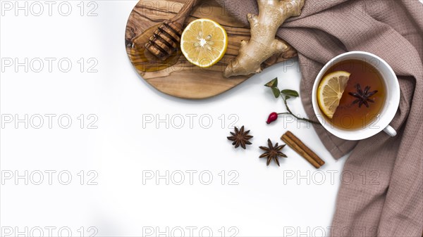 Lemon tea with honey ginger board