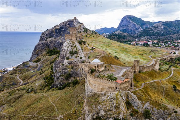 Aerial of the Genoese fortress of Sudak