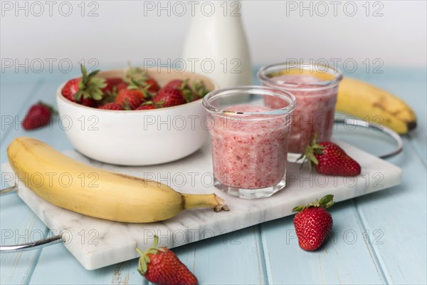 Natural smoothies with fruits