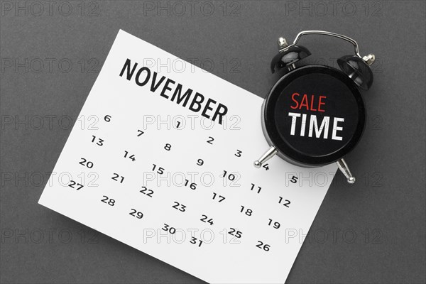 Cyber monday sale calendar clock