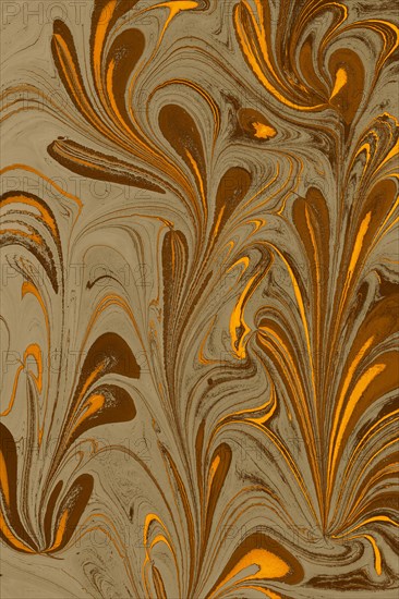 Traditional art of Ebru marbling. Abstract marbling floral pattern for fabric