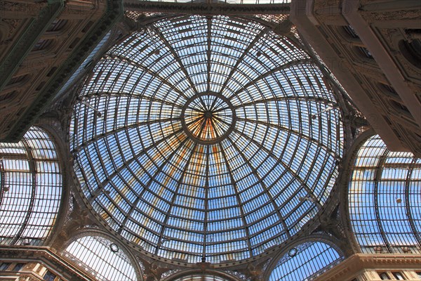 Galleria Umberto I. Shopping arcade covered by a large glass dome