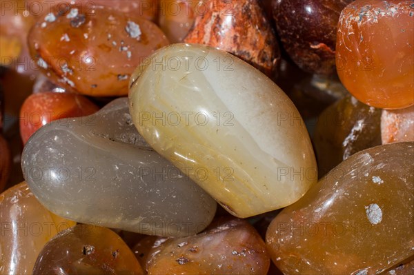 Agate gemstone as natural mineral rock specimen