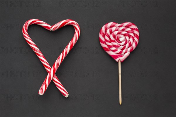 Lollipop heart made candy canes