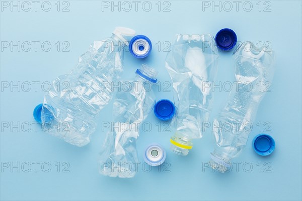 Top view bottles caps plastic waste. Resolution and high quality beautiful photo