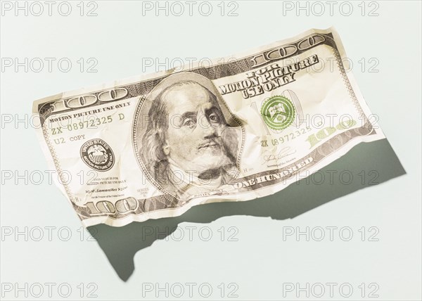 Close up dollar bill with copy space