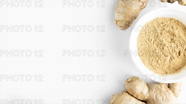 Top view ginger with copy space. Resolution and high quality beautiful photo