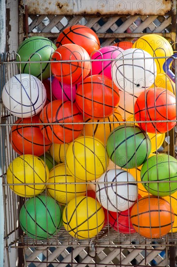 Rubber ball of various color as a background