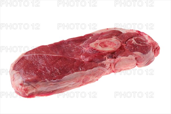 Raw chuck eye steak isolated on white background