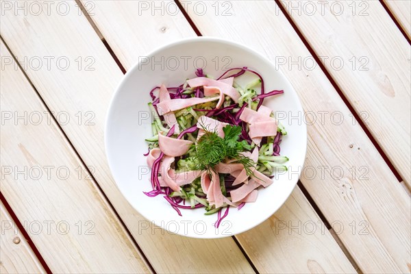 Salad with red and white cabbage