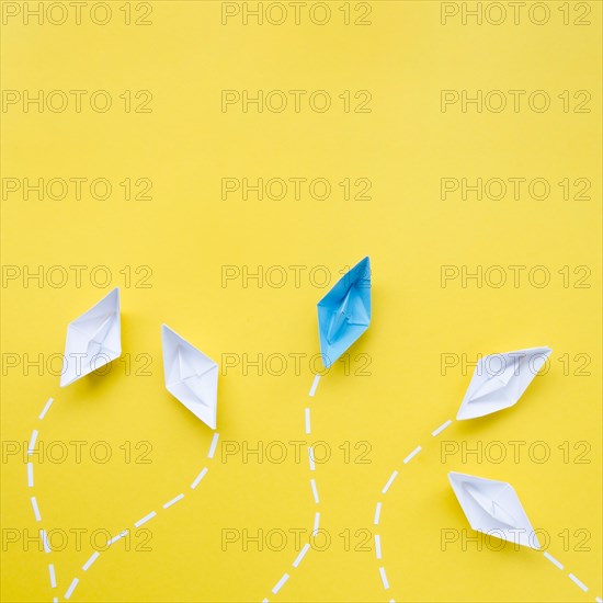 Creative arrangement individuality concept yellow background