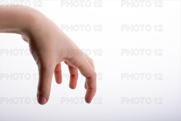 Hand holding on a white background